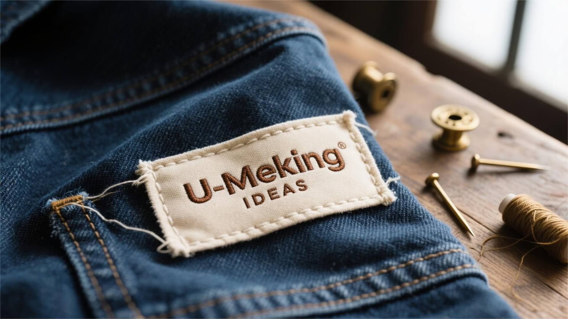 Macro shot of high density woven label texture - Premium quality garment tag detail